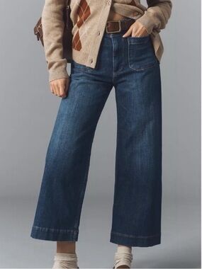 Anthropologie Maeve the Collette wide leg crop jeans size 33 / 16